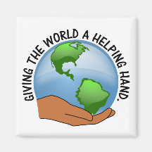 Freiwillige geben der Welt eine helfende Hand Magnete