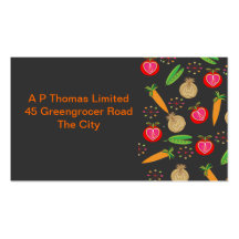 Fresh Fruit and Vegetables Retro Design Business Cards