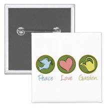 Frieden, Liebe, Garten Buttons