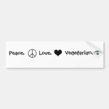Frieden, Liebe, Vegetarier Auto Aufkleber