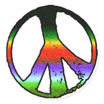 Friedenssymbol im Regenbogen-Glitter