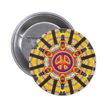 FRIEDENSzeichen UND -GITARREN Button