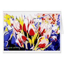 Frohe Ostern Karte mit Tulpen