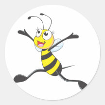 Frohe weibliche Biene Runde Sticker