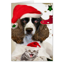 Frohe Weihnacht-Englisch-Springerspaniel-Karten