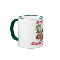 Fröhliches Chrismas Ren in Lichter Becher