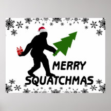 Fröhliches Squatchmas Plakatdruck