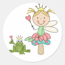Frosch-Fee - blonde T-Shirts und Geschenke Runder Sticker