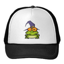 Frosch mit einem Hexe-Hut Trucker Caps