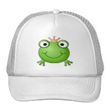Frosch-Prinz. Lächelnder Frosch mit einer Krone Kappen
