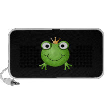 Frosch-Prinz. Lächelnder Frosch mit einer Krone Mobile Lautsprecher