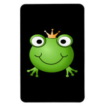 Frosch-Prinz. Lächelnder Frosch mit einer Krone Magnete