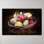 Frucht des Geistes, gemalter Brown-Korb Plakate