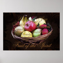 Fruit de l'esprit, panier peint de Brown Poster