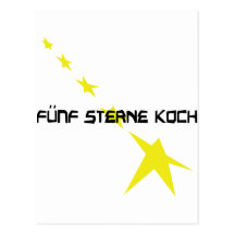 fünf Sterne Koch Ikone Postkarte