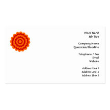 Funky Blume in Orange und in Rotem Visitenkartenvorlagen