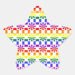 Funky Regenbogen-Gay Pride geometrisches abstrakte Stern Aufkleber
