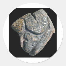 Fusion animale en granit par le cerf autocollant rond