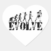 Fußball-Fußball Futbol Spieler-Sport-Evolutions-Ku Herzaufkleber