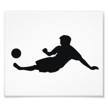 Fußball-Fußball-Schwarz-Silhouette Photographischer Druck