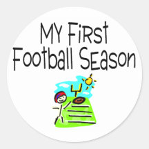 Fußball meine erste Fußball-Jahreszeit (Strichmänn Runde Aufkleber