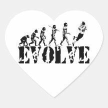Fußball-Spieler-Evolutions-Spaß trägt Kunst zur Sc Herzaufkleber