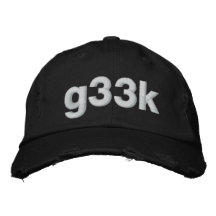 g33k bestickte baseballkappe