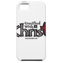 Galatians 2:20 on black/red on white. iPhone 5 case