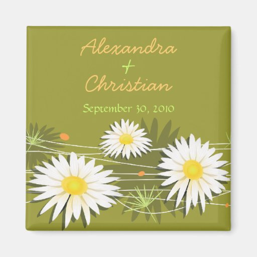 Gänseblümchen Save the Date, das Mitteilung 3 Wedd Magnete
