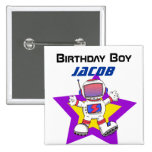 Garçon d'anniversaire d'astronaute badges publicitaires