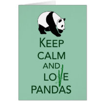Gardez la copie d'art de cadeau de pandas de calme cartes de vœux