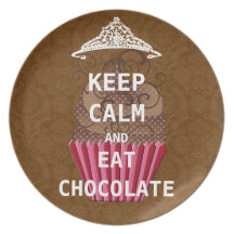 GARDEZ le CALME POUR MANGER le plat de CHOCOLAT Assiettes Pour Soirée