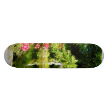 Garten mit Statue-Freihafen Bahamas Skateboard Deck