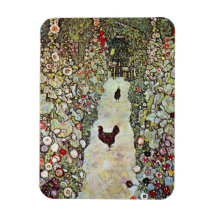 Garten-Weg mit Hühnern durch Gustav Klimt Flexibler Magnet
