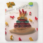 Gâteau d'anniversaire de Quilling Tapis De Souris