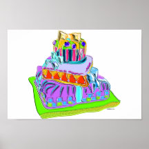 gâteau de fantaisie de cravate d'arc posters