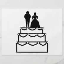 Gâteau de mariage avec la bande dessinée de jeunes prospectus
