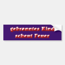 gebranntes Kind scheut Feuer Auto Sticker