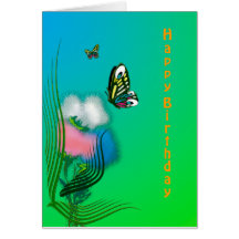 Geburtstagskarte mit butterflyes