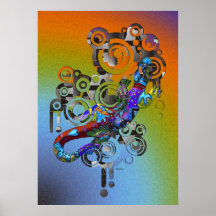 Gecko abstrait posters