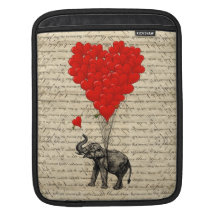 Geformte Ballone des Elefanten und des Herzens iPad Sleeve