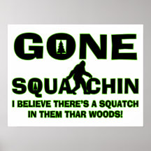 Gegangenes Squatchin Bigfoot im Holz Plakatdrucke