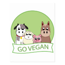Gehen Sie vegan Postkarten