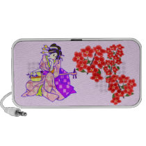 Geisha mit Pflaumenblüten auf kundenspezifischem S