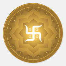 Geistiges Hakenkreuz auf Lotus Runde Sticker