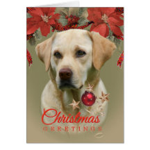 GELBE LABRADOR-WEIHNACHTSgruß-KARTEN