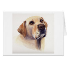 Gelbes Labrador gemalt in der Wasserfarbe Grußkarte