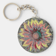 Gelbes rotes Blume keychain Schlüsselbänder