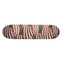 Gemalte amerikanische Flagge auf rustikaler hölzer Personalisierte Skatedecks