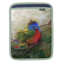 Gemalte mit dem Kopfe stoßende Vogel-Rickshawhülse iPad Sleeves